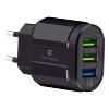 Tactical 13-222 3xUSB-A QC 3.0 3A Cestovní Nabíječka Black