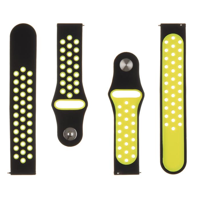 Tactical 195 Double Silikonový Řemínek 20mm Black/Yellow