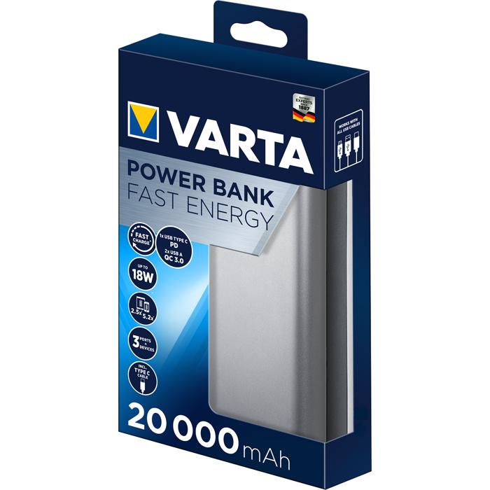 VARTA Powerbanka Fast Energy 20000mAh Silver