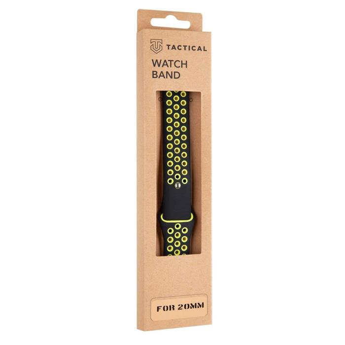Tactical 195 Double Silikonový Řemínek 20mm Black/Yellow