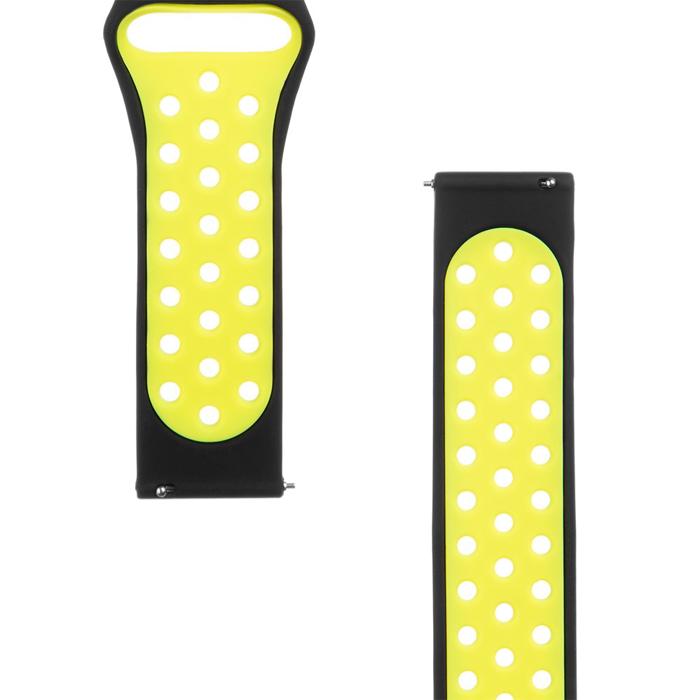 Tactical 195 Double Silikonový Řemínek 20mm Black/Yellow