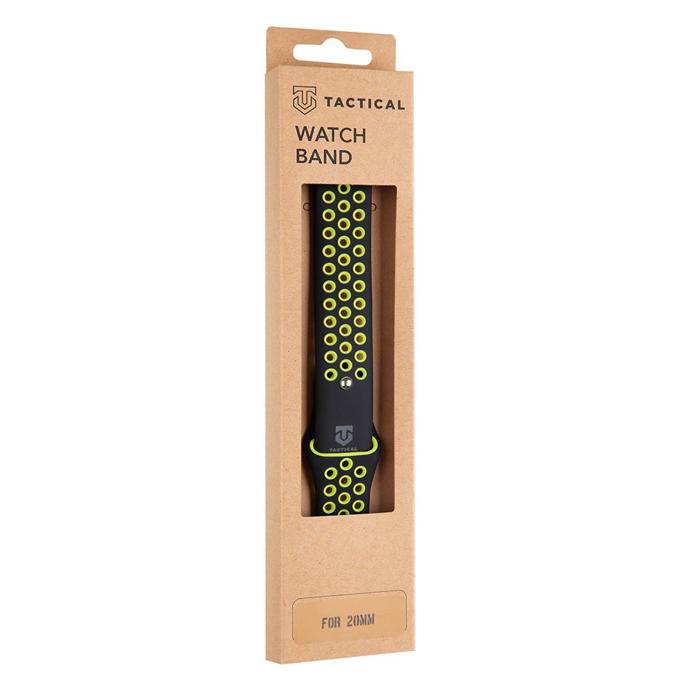 Tactical 195 Double Silikonový Řemínek 20mm Black/Yellow